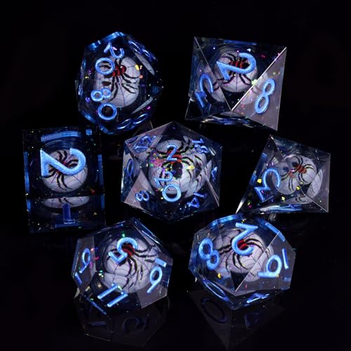 ORUZA Polyedrisches DND-Würfel-Set mit Spinnen-Augapfel-Harz, scharfe Kanten, D&D-Würfel-Set für Dungeons and Dragons, Rollenspiel, MTG, Rollenspiel-Würfel-Set, D20, D12, D10, D8, D6, D4, 7-teilig ORUZA Polyedrisches DND-Würfel-Set mit Spinnen-Augapfel-Harz, scharfe Kanten, D&D-Würfel-Set für Dungeons and Dragons, Rollenspiel, MTG, Rollenspiel-Würfel-Set, D20, D12, D10, D8, D6, D4, 7-teilig von ORUZA