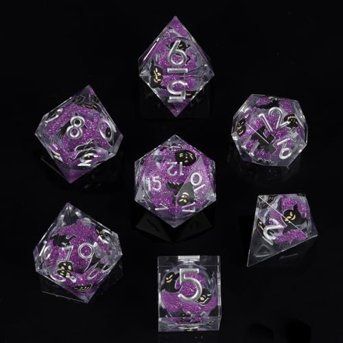 ORUZA 7 Stück Polyedrische DND Würfel Set Liquid D&D Core Würfel D4 D6 D8 D10 D12 D20 D% Treibsand Spielwürfel für Dungeons and Dragons RPG MTG Pathfinder Rollenspiele ORUZA 7 Stück Polyedrische DND Würfel Set Liquid D&D Core Würfel D4 D6 D8 D10 D12 D20 D% Treibsand Spielwürfel für Dungeons and Dragons RPG MTG Pathfinder Rollenspiele von ORUZA