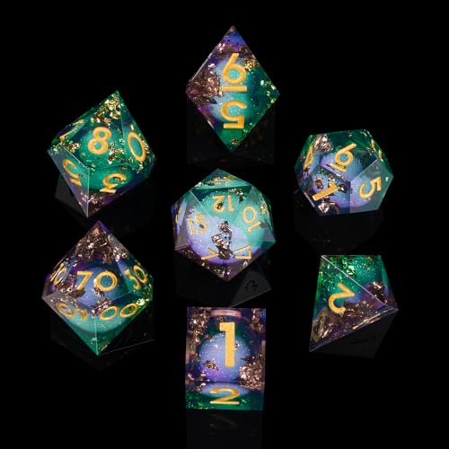 ORUZA 7 Stück Polyedrische DND Würfel Set Liquid D&D Core Würfel D4 D6 D8 D10 D12 D20 D% Treibsand Spielwürfel für Dungeons and Dragons RPG MTG Pathfinder Rollenspiele ORUZA 7 Stück Polyedrische DND Würfel Set Liquid D&D Core Würfel D4 D6 D8 D10 D12 D20 D% Treibsand Spielwürfel für Dungeons and Dragons RPG MTG Pathfinder Rollenspiele von ORUZA