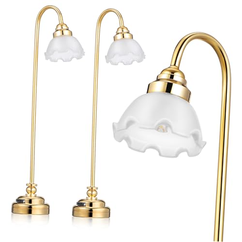 OSALADI 2 Stück Mini Tischlampe Mini Tischlampe Ornament Miniatur Tischlampe Mini Licht Mini Schreibtischlampe Puppenhaus Tischlampe Miniatur Puppenhaus Lampe Puppenhaus von OSALADI