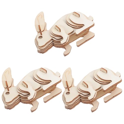 OSALADI 3stücke Holzpuzzle DIY Holz-Rabbit Puzzle Für Junge Mädchen Und Erwachsene Bastel Malmodell Für Kreative Aktivitäten Und Eltern-Junge Mädchen-interaktion OSALADI 3stücke Holzpuzzle DIY Holz-Rabbit Puzzle Für Junge Mädchen Und Erwachsene Bastel Malmodell Für Kreative Aktivitäten Und Eltern-Junge Mädchen-interaktion von OSALADI