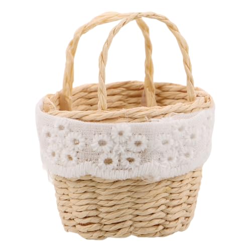 OSALADI Handgewebter Miniatur Puppenkorb aus Imitationsrattan mit Griff Leichter Tragbarer Blumenkorb für Puppenhaus-szenen Mini-landschaftsdeko und Kreatives Puppenzubehör OSALADI Handgewebter Miniatur Puppenkorb aus Imitationsrattan mit Griff Leichter Tragbarer Blumenkorb für Puppenhaus-szenen Mini-landschaftsdeko und Kreatives Puppenzubehör von OSALADI