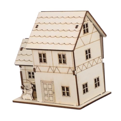 OSALADI Holzhäuschen Puzzle Bausatz LED Villa Modell Bausatz ohne Kleber zum Selberbauen Handgefertigtes Holzhaus für Erwachsene DIY Holzpuzzle OSALADI Holzhäuschen Puzzle Bausatz LED Villa Modell Bausatz ohne Kleber zum Selberbauen Handgefertigtes Holzhaus für Erwachsene DIY Holzpuzzle von OSALADI