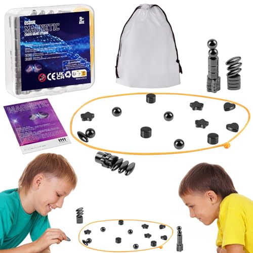 OSDUE 20 Pcs Magnetisches Schachspiel, Tisch Magnetspiel, Schach-Set, Magnetisches Stein-Brettspiel, Kampfschach Mit Magnetisch, Magnetisches Steine, Reisen Schach Magnetisch für Familien und Party, S von OSDUE