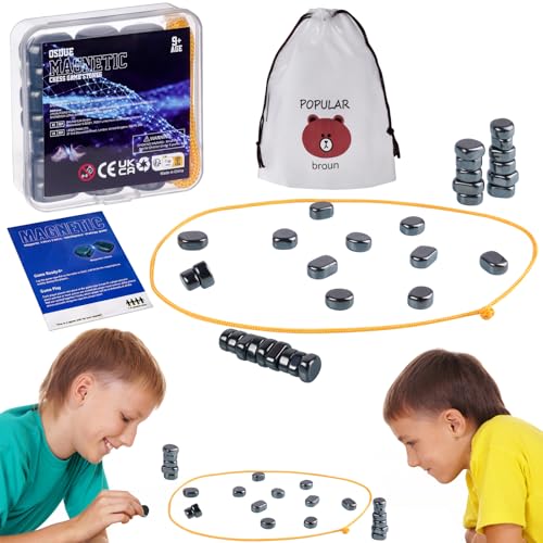 OSDUE 20 Stück Magnetisches Schachspiel, Tisch Magnetspiel, Schach-Set, Magnetisches Stein-Brettspiel, Kampfschach Mit Magnetisch, Magnetisches Steine, Reisen Schach Magnetisch für Familien und Partys von OSDUE