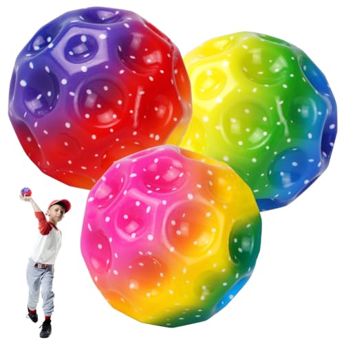 OSDUE 3PCS Jumping Ball, Space Ball Super High Bouncing Bounciest Lightweight Foam Ball Hohe Springender Gummiball Sprünge Gummiball Space Ball EIN Knallendes Geräusch Machen für Kids Party Gift von OSDUE