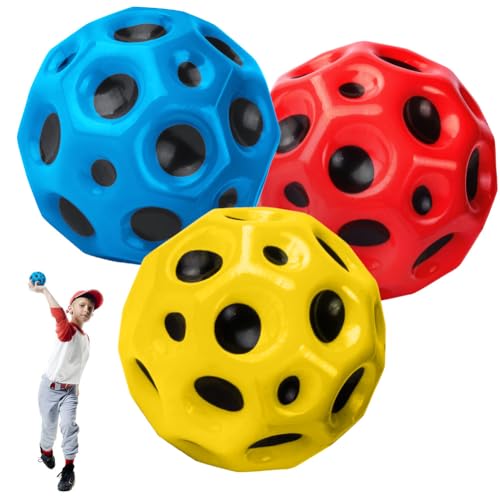 OSDUE 3PCS Jumping Ball, Space Ball Super High Bouncing Bounciest Lightweight Foam Ball Hohe Springender Gummiball Sprünge Gummiball Space Ball EIN Knallendes Geräusch Machen für Kids Party Gift von OSDUE