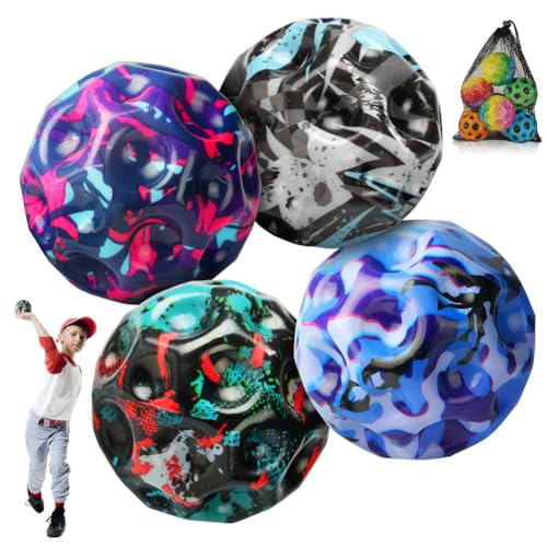 OSDUE 4PCS Astro Jump Ball, Space Ball Super High Bouncing Bounciest Lightweight Foam Ball Hohe Springender Gummiball Sprünge Gummiball Space Ball EIN Knallendes Geräusch Machen für Kids Party Gift von OSDUE