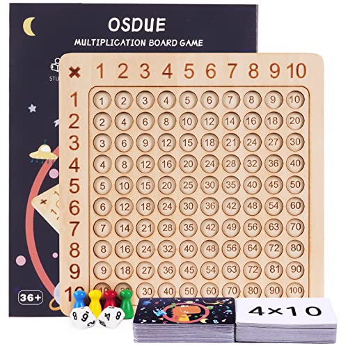 OSDUE Multiplikationstafel Multiplikationsbrett, 1x1 Mathe Lernen für Grundschüler, Brettspiel Multiplikation, Montessori Multiplikationsbrett, für Kleinkinder und Kinder von OSDUE