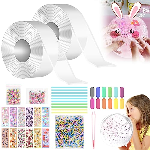 OSDUE Nano Tape Bubbles Kit, Magischer Kunststoff-Blasenballon, Doppelseitiges Klebeband DIY Craft Kit, für Kinder Mädchen Erwachsene Partygeschenke Geschenke Fidget Toy Craft (41 Stücke) von OSDUE