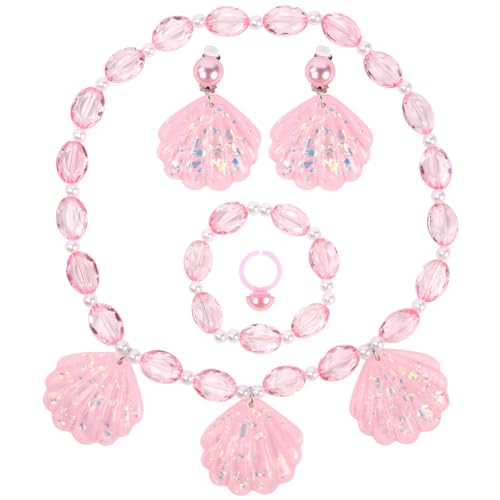 OSDUE Rosa Muschel Schmuckset Mädchen, Rosa Kristallschmuck, Muschel Kinderschmuck Enthalten Halskette, Ringe, Armbänder, Ohrring, Kinderschmuck Set für Party Dress Up Geschenk OSDUE Rosa Muschel Schmuckset Mädchen, Rosa Kristallschmuck, Muschel Kinderschmuck Enthalten Halskette, Ringe, Armbänder, Ohrring, Kinderschmuck Set für Party Dress Up Geschenk von OSDUE