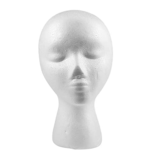 OSHLANT Mannequin Manequi 27,5 x 52 cm, Schaufensterpuppe für Damen, aus Schaumstoff (Polystyrol), Präsentationsständer für Mütze, Kopfhörer, Zubehör und Perücken aus Schaumstoff von OSHLANT