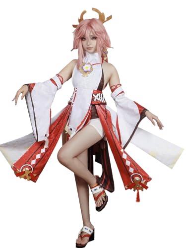 OSIAS Genshin Impact Alle Charaktere Cosplay Outfit Yae Miko Kostüm (XXL) von OSIAS