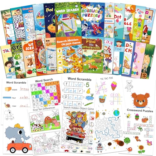 OSIMIG 24 Mini Aktivitätsbuch für Kinder, Kleine Geschenke für Kinder, Aktivitätsbücher für Kinder Party Gefälligkeiten, Mini Geschenke Kinder Maze, Labyrinth, Wortsuchrätsel und mehr für Goodie Bag von OSIMIG