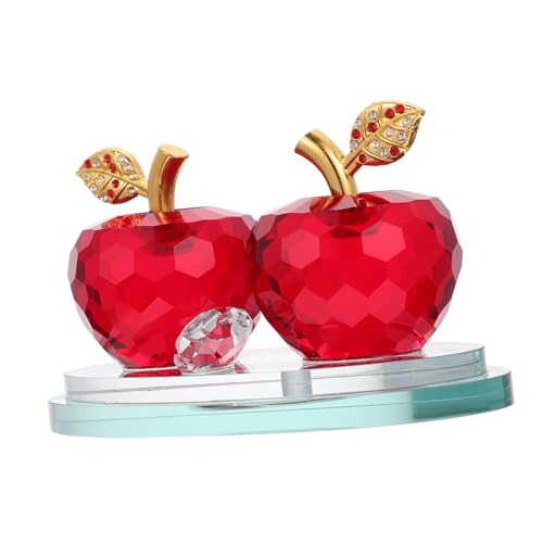 OSOLADY 1stk Kristall-Apfel-Ornament Wohnkultur Aus Künstlichen Früchten Briefbeschwerer Apfelfiguren Weihnachtsschmuck Regaldekor Fruchtornament Weihnachtsdekoration Weihnachtsstatue Rot von OSOLADY