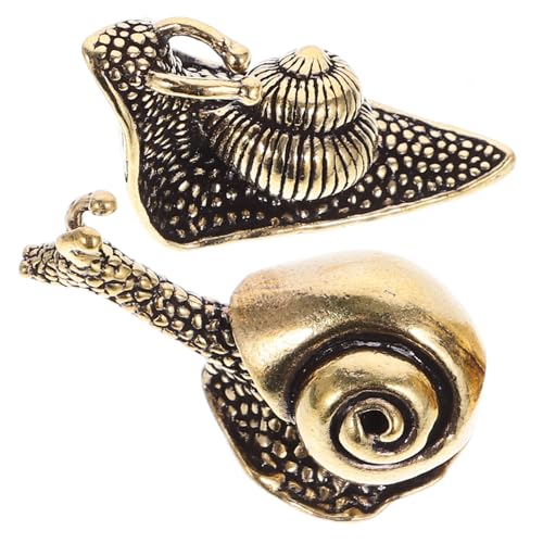 OSOLADY 2st Schneckenschmuck Haustier Spielzeug Tierfiguren Kreatives Schneckenornament Heimische Schnecke Exquisite Schneckenfigur Vintage Schneckenfigur Gartenschnecke Figur Kupfer von OSOLADY