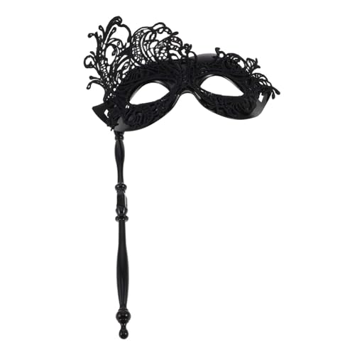 OSOLADY Handgehaltene Stabmaske Handmaske Für Damen Maskerademaske Mit Griff Schwarze Maskerademaske Für Frauen Halloween-maske Maskerade-maske Für Frauen Maskenständer Black Spitze von OSOLADY