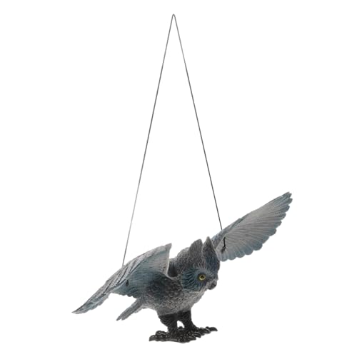 OSOLADY künstlicher Adler falsche Eule Gartenvogel-Ornamente Vogelschreck Adler-Gartenstatue Wilde Tierfigur Adler-Rasenverzierung Adlerstatue im Freien Adler Stofftier Adlerfigur PVC Grey von OSOLADY