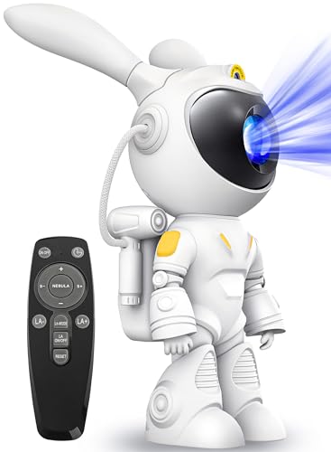 OSORD Star Projector, Funny Rabbit Astronaut Galaxy Lights Projector für Schlafzimmer, Sternennebel Decke LED-Lampe Nachtlicht für Kinder, Raumdekoration, Party, Spielzimmer [Energieklasse G] von OSORD