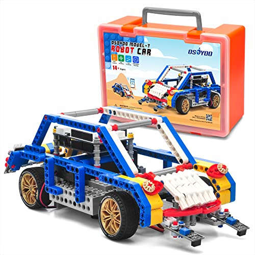 OSOYOO Model-T Building Block Robot Car kit for Arduino STEM Educational Robotic Programming Project with App Remote Control Coding Learning Set for Teens Adults Students Teachers von OSOYOO