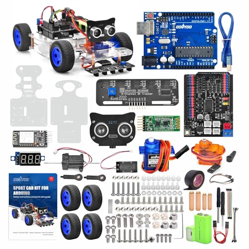 OSOYOO Robot Car V1.0, Elektronik Baukasten, Roboter Bausatz, Elektronik Baukasten Für Erwachsene, Programmable & Smart Robot Toy, Programmable Robotic Set, Electronic Kit for Arduino UNO von OSOYOO