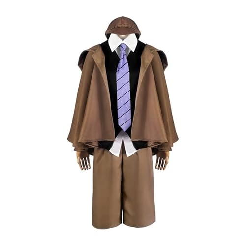 OSRDFV Bungo Stray Dogs Cosplay Kostüme Anime Charakter Ranpo Edogawa Detektiv Kostüme Halloween Uniform Set für Männer Frauen (Ranpo Edogawa Cosplay Kostüm, M) von OSRDFV