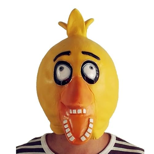 OSRDFV FNAF Security Breach Fazbear's Pizzeria Chica Sun Drop Latexmasken Kopfbedeckung - für Halloween Weihnachten Cosplay Rollenspiel Geschenk (Fanf - Chica) von OSRDFV