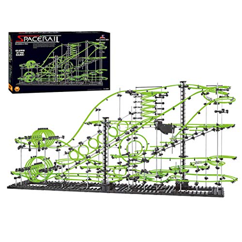 OSUPERXFUN Achterbahn Spielzeug Kugelbahn, 1337-teiliges Level 8-Murmel-Achterbahn-Set, Weltraumschiene mit 8 Stahlkugeln, Die im Dunkeln Leuchten von OSUPERXFUN