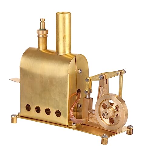 OSUPERXFUN Dampfmaschinen-Modellbausatz, Mini-Dampflokomotive aus reinem Kupfer mit Kessel, Physikalische Wissenschaft, Experiment, Spielzeug, Geschenk für Teenager, Erwachsene, 11,3 x 4,5 x 10 cm von OSUPERXFUN