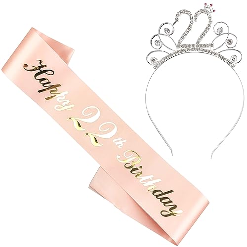 Geburtstags Kronen Schärpen Set,Junggesellinnenabschied-Set für Geburtstag,Kinder,Geburtstagsdekoration,Prinzessin,Stirnband für Frauen,Mädchen,Frau,Dekoration,Geschenk von OSUWLSI