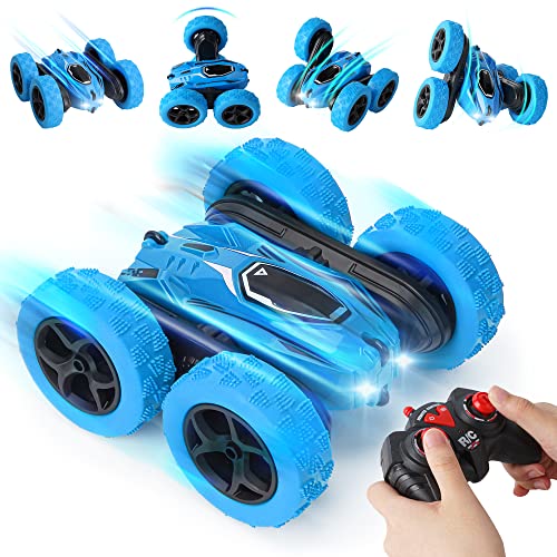 OTAKUKID® – Ferngesteuertes Auto – Offroad – 360° Drehung – 4-Rad-Antrieb – Stunt Car mit Funksteuerung für Tricks und Kunststücke – Geschenkidee für Kinder – Batterien und Akkus enthalten (Blau) von OTAKUKID