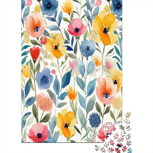 Watercolor Blumes Puzzle 1000 Teile Erwachsene Puzzles Für Erwachsene Klassische Puzzles 1000 Teile Erwachsene Puzzlespiel Schwer Pädagogisches Spielzeug Erwachsene Kinder Puzzel 1000pcs (75x50cm) von OTANIRPLE