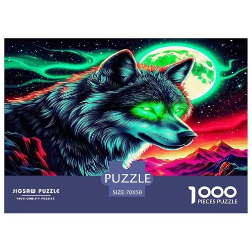 Wolf Puzzle Animal 1000-teiliges Puzzle Farbenfrohes Legespiel Home Dekoration Für Erwachsene Teens Kinder 1000 Teile Feiertags- Und Reisegeschenke Geschenke Für Frauen,Geschenke Für Männer 70x50cm/10 Wolf Puzzle Animal 1000-teiliges Puzzle Farbenfrohes Legespiel Home Dekoration Für Erwachsene Teens Kinder 1000 Teile Feiertags- Und Reisegeschenke Geschenke Für Frauen,Geschenke Für Männer 70x50cm/10 von OTBSDNKZZ