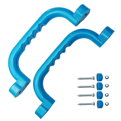 OTITU Haltegriffe Für Spielanlagen Griffe Set 2 Stück - Klettergerüste Griffe Kinderspielplatz rutschfeste Spielhäuser Stelzenhäuser - Griffgarnitur 240x75 mm Handgriff Spielanlagen Hellblau OTITU Haltegriffe Für Spielanlagen Griffe Set 2 Stück - Klettergerüste Griffe Kinderspielplatz rutschfeste Spielhäuser Stelzenhäuser - Griffgarnitur 240x75 mm Handgriff Spielanlagen Hellblau von OTITU