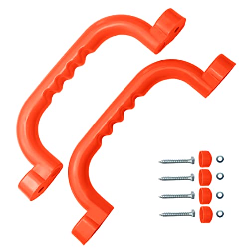 OTITU Haltegriffe Für Spielanlagen Griffe Set 2 Stück - Klettergerüste Griffe Kinderspielplatz rutschfeste Spielhäuser Stelzenhäuser - Griffgarnitur 240x75 mm Handgriff Spielanlagen Orange OTITU Haltegriffe Für Spielanlagen Griffe Set 2 Stück - Klettergerüste Griffe Kinderspielplatz rutschfeste Spielhäuser Stelzenhäuser - Griffgarnitur 240x75 mm Handgriff Spielanlagen Orange von OTITU