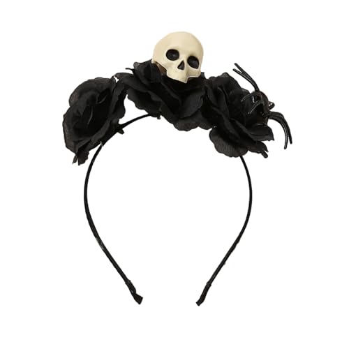 OUBEIDUO Haarband für Damen, dunkles Skelett, Hand-Stirnband, Halloween, Cosplay, Maskerade, Kopfbedeckung, Zubehör, zarte Spinnen, Haarspange, Foto-Requisiten von OUBEIDUO