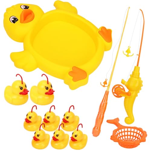 12 Stück Gelbe Ente Badewannenspielzeug, Plastikenten, Enten Angeln, Badespielzeug Quietscheentchen, Schwimmend Und Quietschend, für Kleinkinder Lernspielzeug von OUCONGK