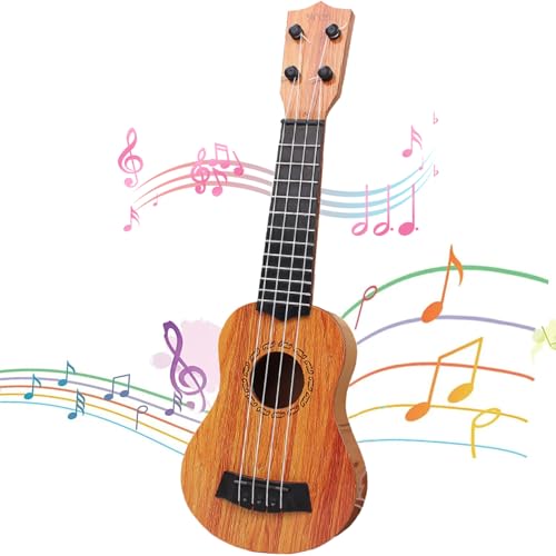 Kindergitarre, 44cm Mini Gitarre, Ukulele Kinder, Gitarre für Kinder Mit 4 Verstellbaren Seiten, Ukulele Gitarre Spielzeug für Kleinkinder, Anfänger, Jungen, Mädchen, Spielzeug Gitarre (17.32 inch) von OUCONGK