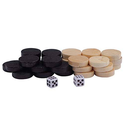 Holz 32 Stück Drafts Checkers Backgammon-Schachfigur für Boen Counters Wooden Checkers 11×8×2 32 Stück Drafts Checkers Backgammon-Schachfigur für Brettspiel Lernen Camping Holz von OUCRIY