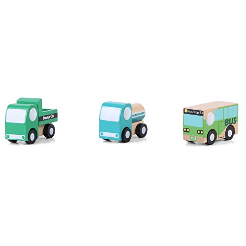 Holzauto Spielzeug Spielzeug 22×14×7 12-teiliges Set Holz Baby Kind Cartoon Spielzeugauto Frühes Lernen Bildungsverkehrsspielzeug von OUCRIY