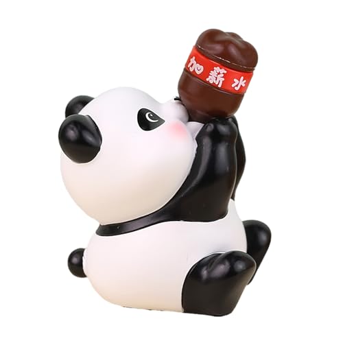 Niedliche Tierfigur für, Kunstharz, Mini-Tierstatuen, Kuchendekoration, Tischdekoration, Armaturenbrett-Ornamente für Zuhause, Bücherregal, Büro (Panda) von OUCRIY