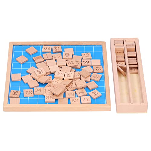 OUCRIY 1-100 Aufeinanderfolgende Zahlenspielzeug aus Holz, Pädagogisches Hundert-Brettspiel für Kinder von OUCRIY