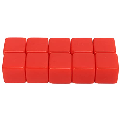 OUCRIY 30-teiliges Blanko-Würfel-Set – 16-mm-Würfel-Set, Sechsseitige Blanko-Würfel, Schreibspiel für den Mathematikunterricht (Rot) von OUCRIY