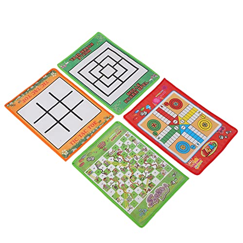 Snake and Ladder Kids Nine Men's Morris Tragbares Fliegendes Schach-Ludo-Brett für Familienspiel 4-in-1-Set von OUCRIY