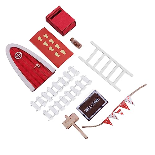 Weihnachtsfeen-Tür-Set, Miniatur-Figuren, Puppenhaus-Ornament-Set, Mini-Garten, DIY-Bastelmodell-Set von OUCRIY