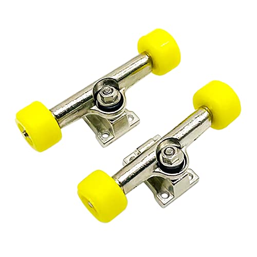 OUHUAN 2 StüCke Finger Deck Halterung Legierungsteile für Mini Finger Brett Skate Scooter Modell,Gelb von OUHUAN