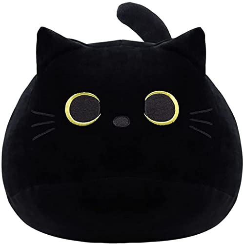 50 cm Schwarze Katze Plüschtier Schwarze Katze Kissen, Dicke Katze Kawaii Kissenfüllung, Plüsch, Lendenwirbelkissen, Heimdekoration, Geschenk für Jungen und Mädchen, von OUKEYI