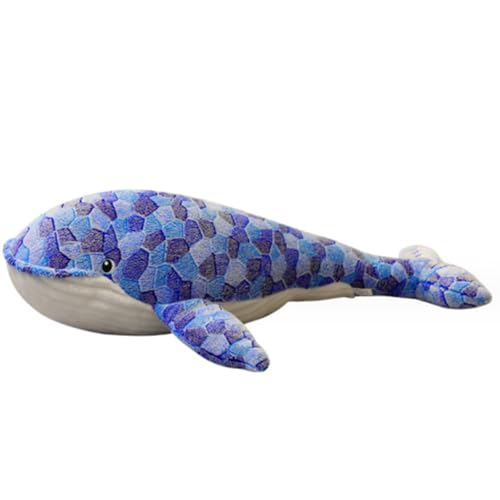 OUKEYI Plüschtier für Kinder, Buckelwal, großes blaues Wal, Stofftiere, Spielzeug, Meeresleben, Plüsch, Fische, Geschenke (70 cm) von OUKEYI