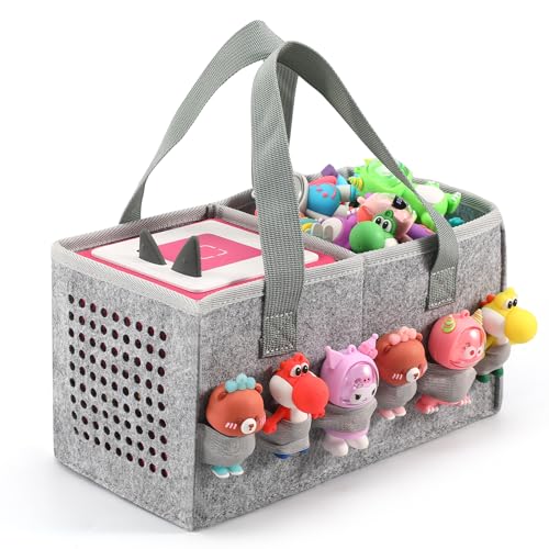 Tasche für Toniebox Starter Set Aufbewahrungstasche für Toniebox Figur, Home Outdoor Handtasche für Tonies Audio Player und Puppen Musikspielzeug Falttasche für Toniebox Zubehör (Grau) von OUKNAK