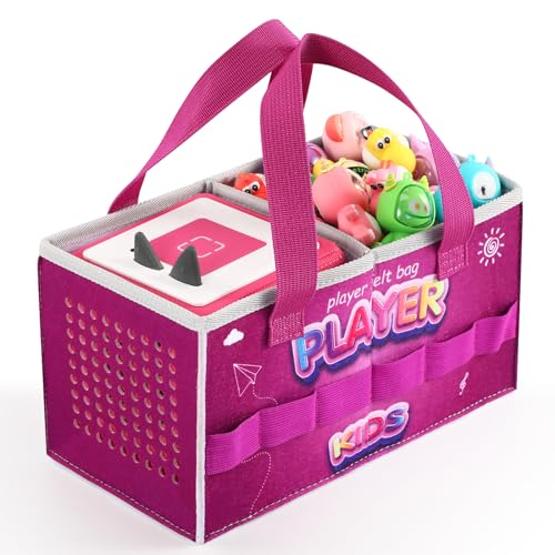 Tragetasche für Toniebox Starter Set und Tonies Figur, Schutzhüllen-Organizer mit viel Platz für Toniebox-Zubehör,Tasche mit Tragegriff für Toniebox Figuren Aufbewahrung (Violett) von OUKNAK